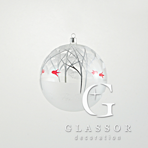 Vánoční koule transparentní, dekor