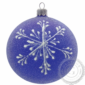 Boule de Noël bleue avec flocon de neige