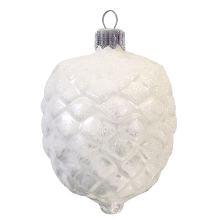 Décoration de Noël : pomme de pin blanche