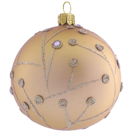 Boule de Noël marron dorée avec aiguilles en platine