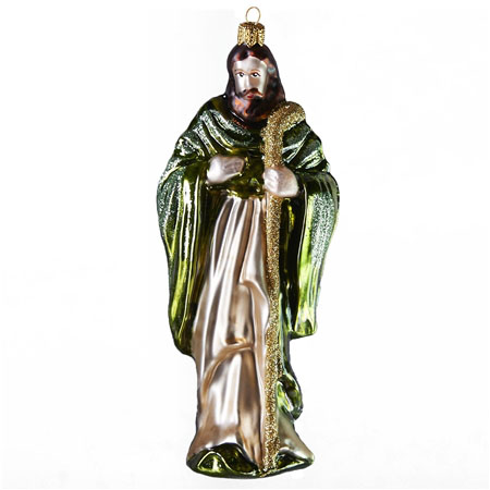 Figurine de Noël, Joseph dans une robe verte