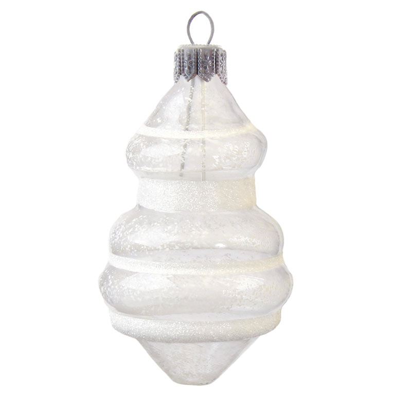 Ornement en forme de toupie avec décor blanc
