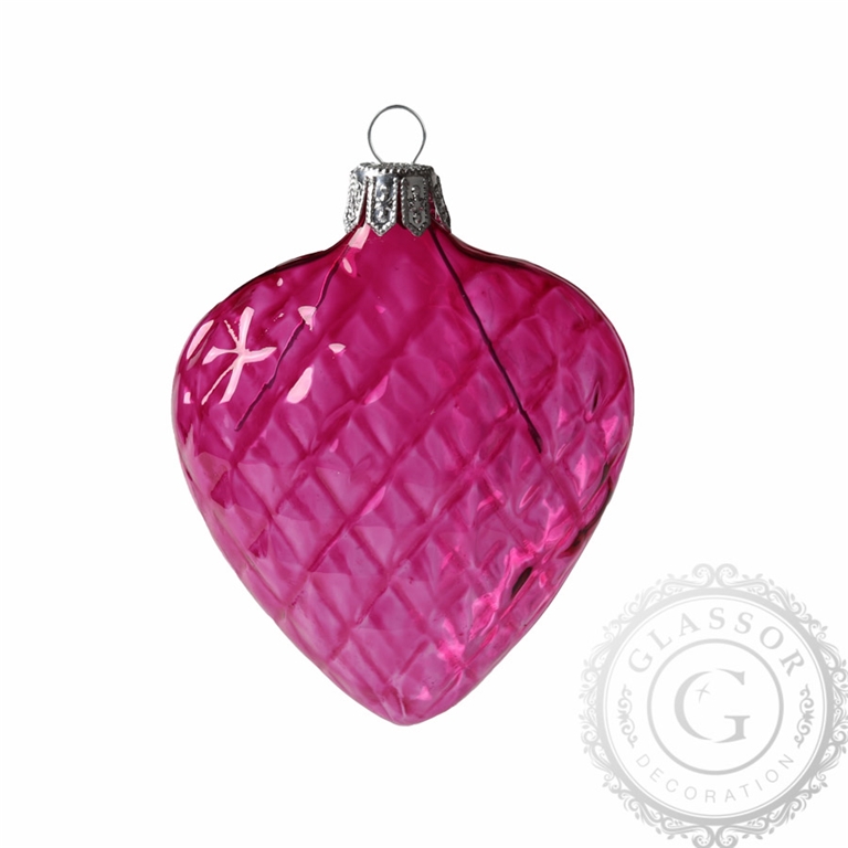 Coeur en verre rose