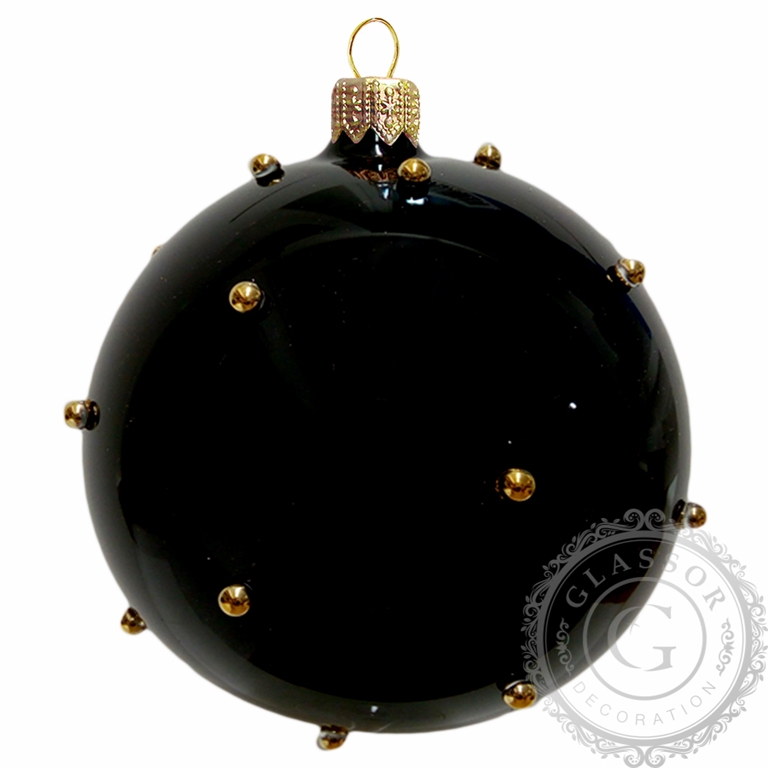 Boule noire avec perles dorées