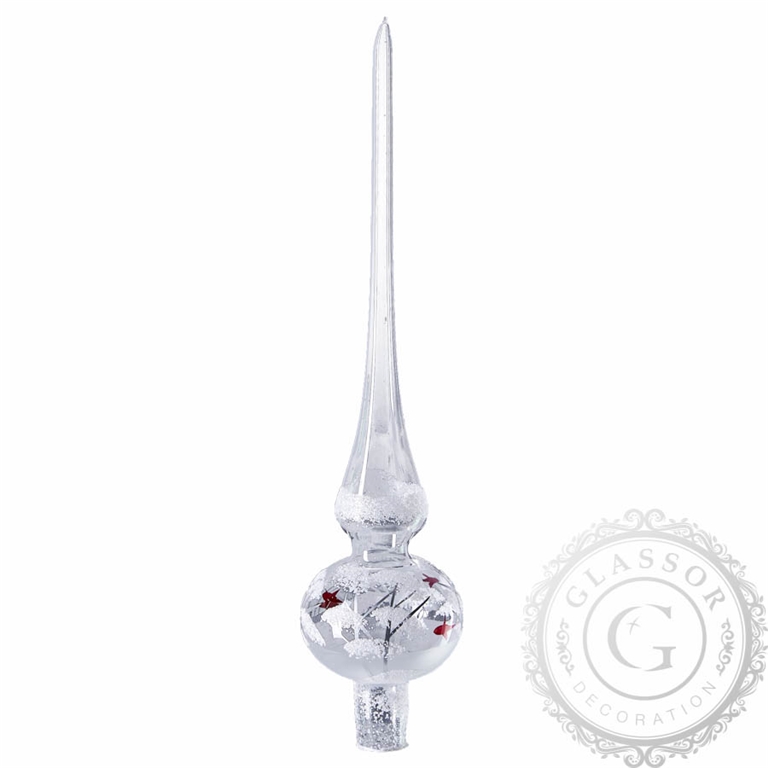 Pointe transparente avec un décor blanc