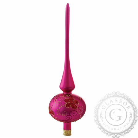 Pointe rose foncée avec un décor de fleurs