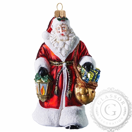 Figurine de Pere Noël avec une lanterne