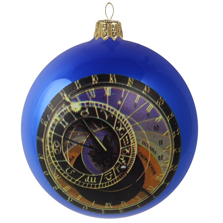 Boule de Noël avec motif d'horloge