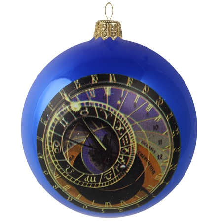 Boule de Noël avec motif d'horloge