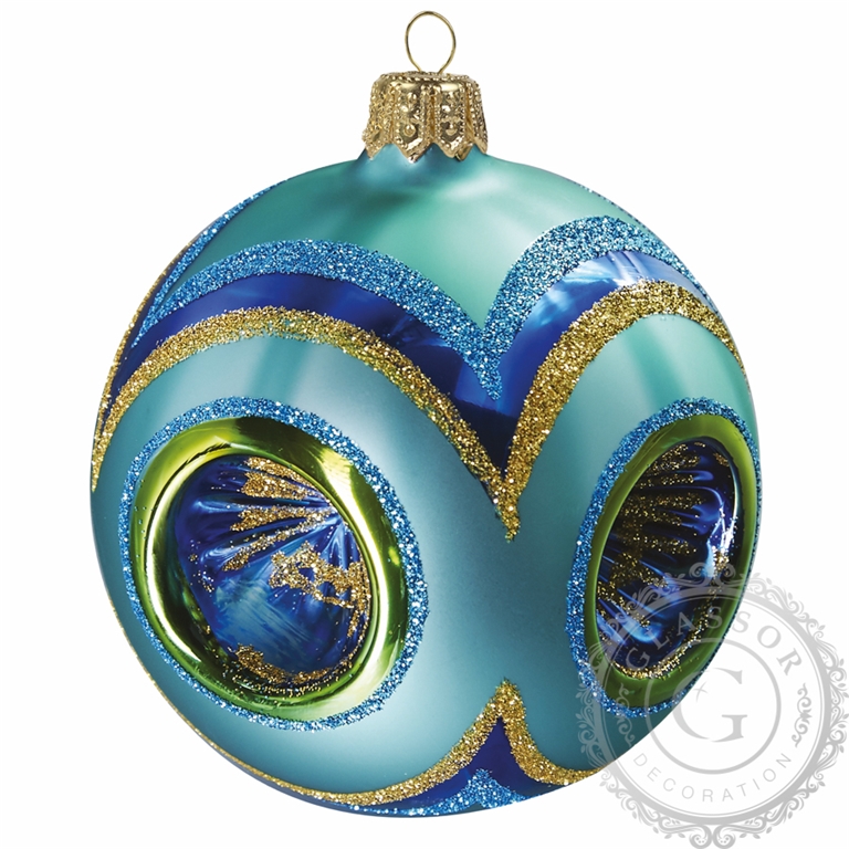 Boule de Noël turquoise avec relief