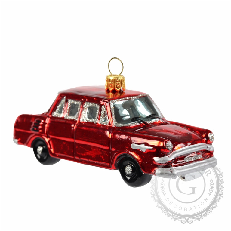 Vánoční ozdoba autíčko červené větší