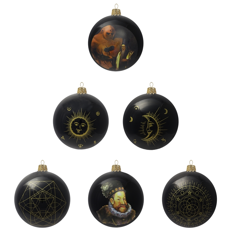 Set de décorations de Noël avec décor de l'époque de Rodolphe II.