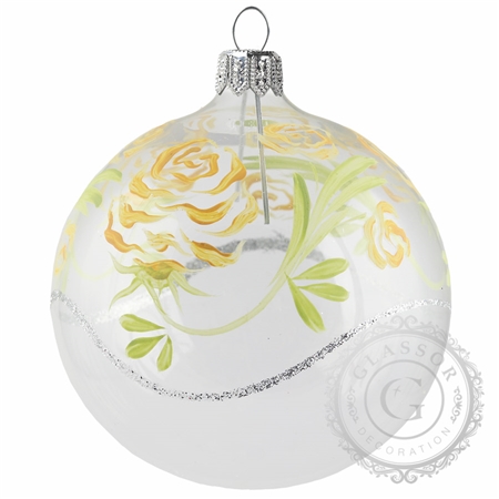 Boule en verre transparent rose