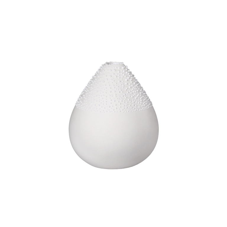 Grande vase en porcelaine blanche avec des gouttelettes