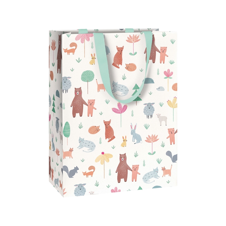 Sac cadeau animaux colorés