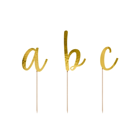 Lettres d'alphabet dorées pour gâteau