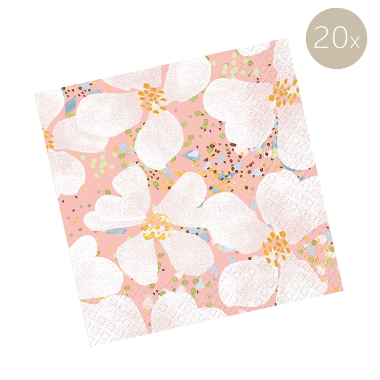 Serviettes de table avec des fleurs de cerisier