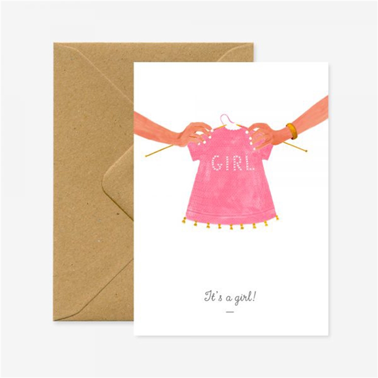 Carte cadeau pour la naissance d'un enfant It's a girl!