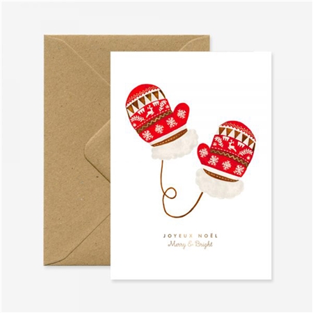 Carte cadeau mitaines de Noël