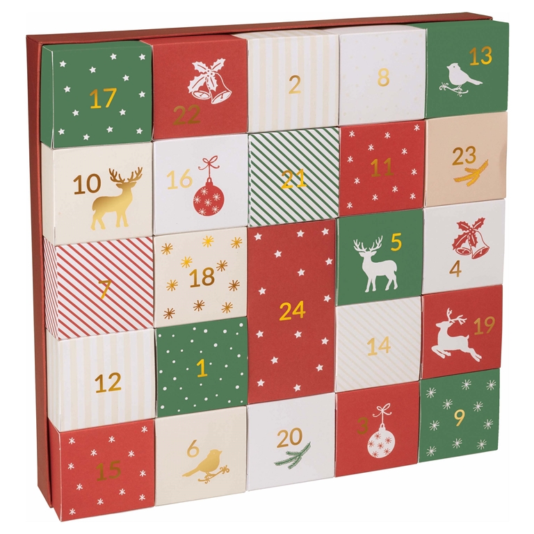 Calendrier de l'Avent, boîtes-cadeaux de Noël