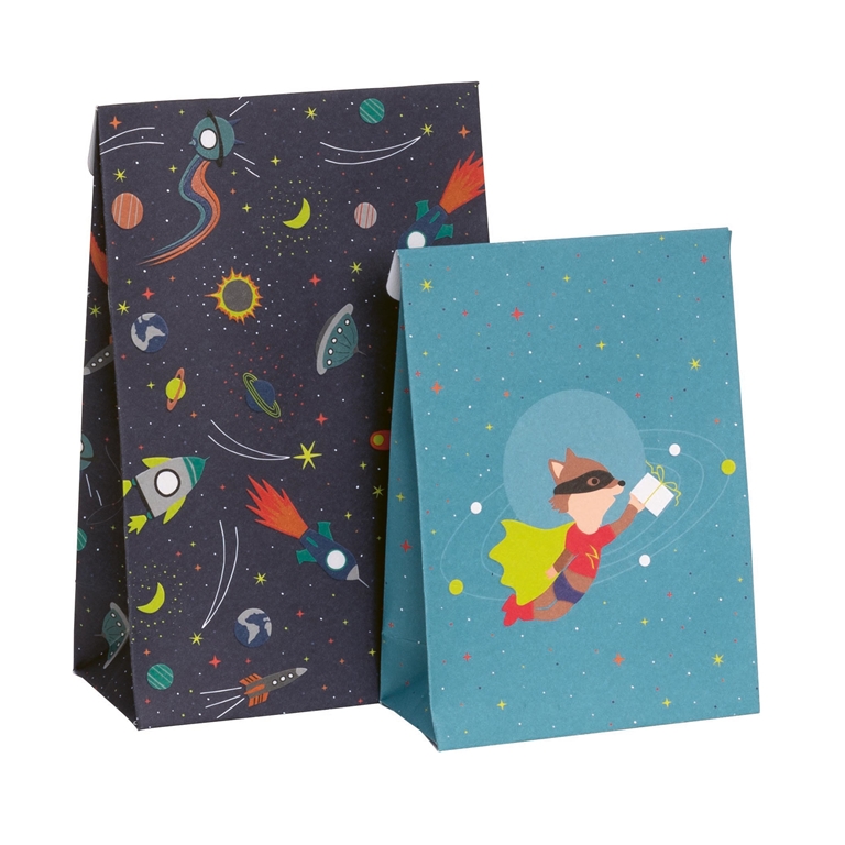 Set de sacs en papier avec un motif d'espace