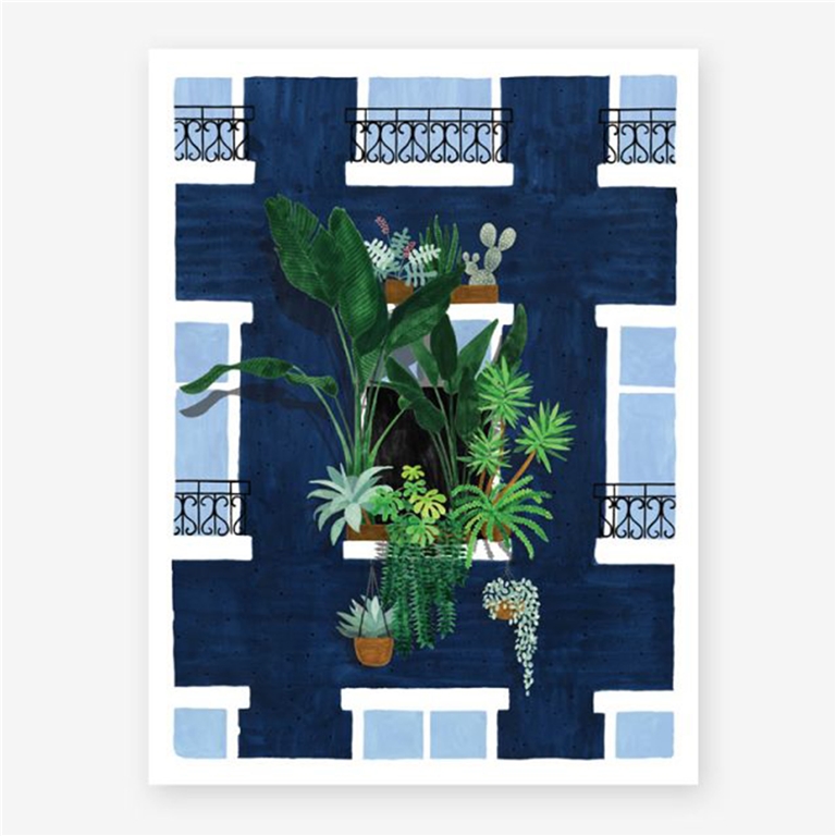 Affiche balcon plein de fleurs