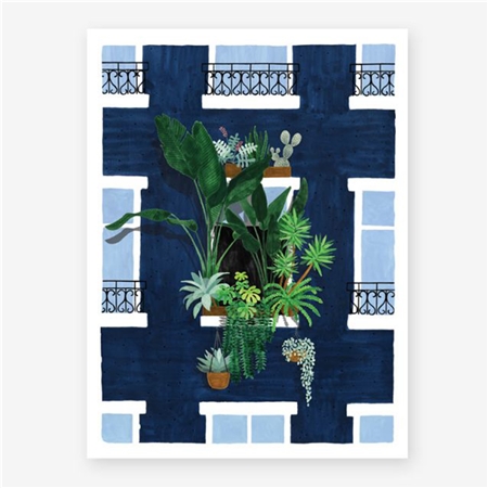 Affiche balcon plein de fleurs