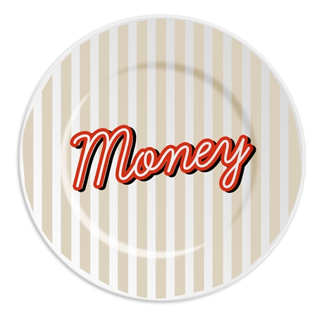 Assiette en porcelaine Money
