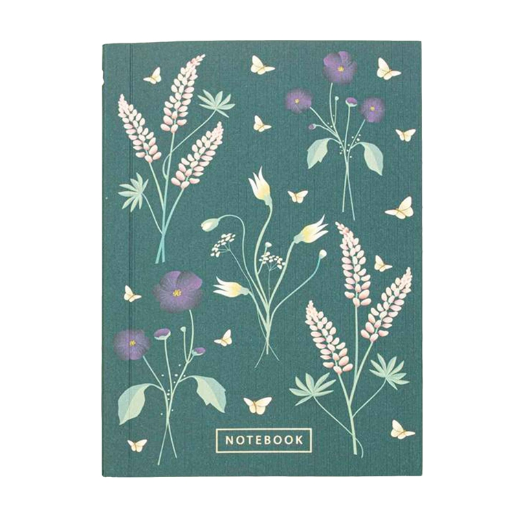 Cahier rayé avec un décor de fleurs