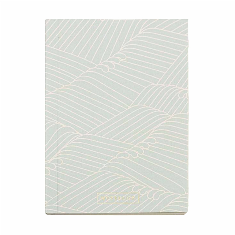 Cahier rayé de couleur bleu menthe