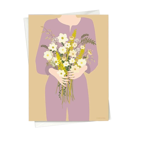 Carte cadeau avec un bouquet de fleurs sauvages