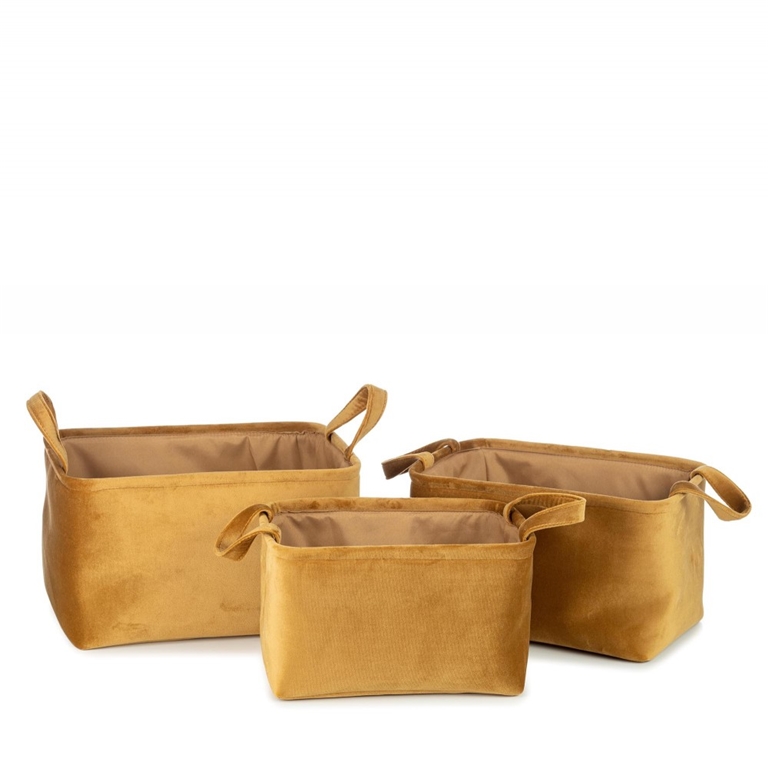 Doux paniers en suede ocre