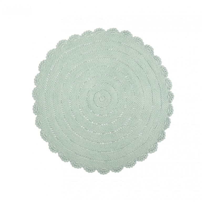 Tapis rond vert menthe