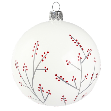 Ampoule blanche avec des brindilles de houx