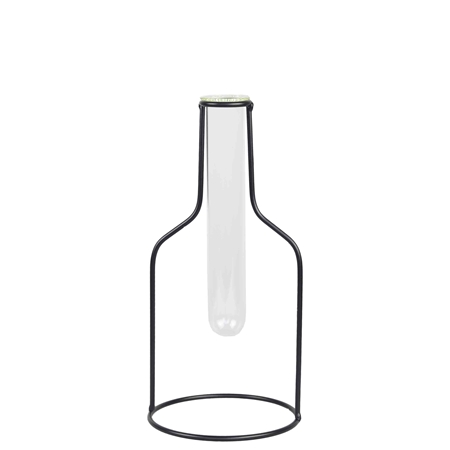 Vase stylique - éprouvette avec un support en métal M