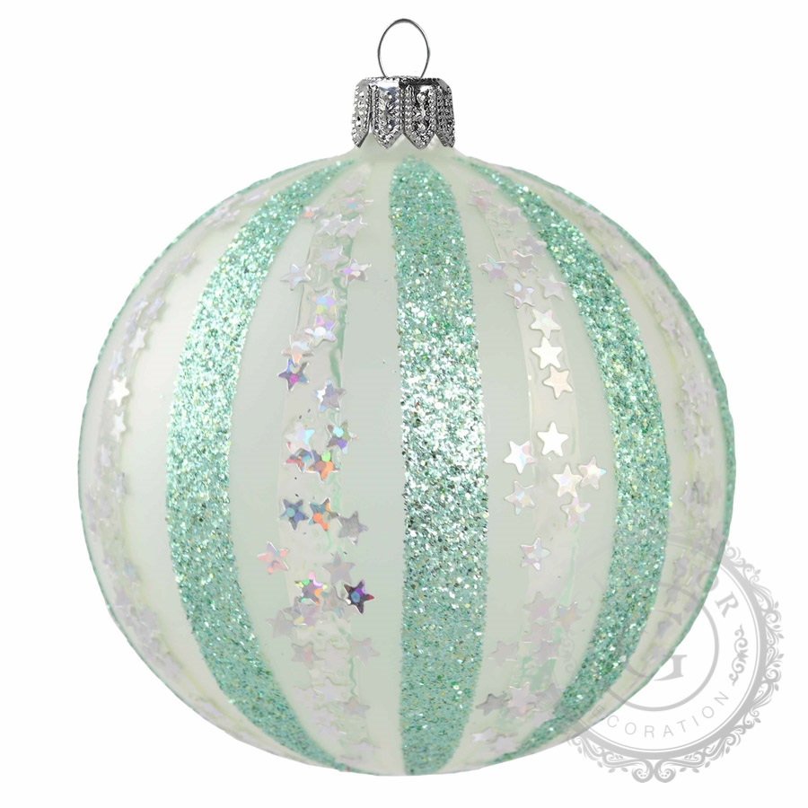 Boule de Noël en verre turquoise