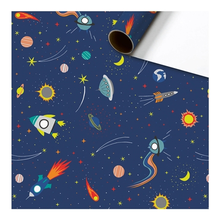 Papier d'emballage en rouleau, aventure spatiale