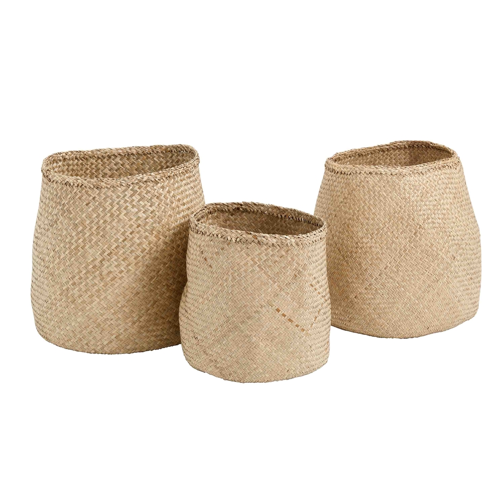 Paniers en osier pour des pots de fleurs set de 3 pieces