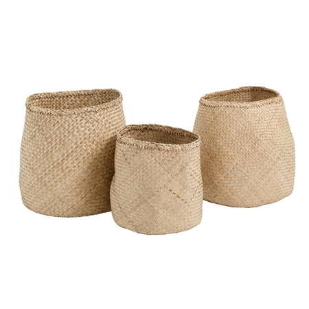 Paniers en osier pour des pots de fleurs set de 3 pieces