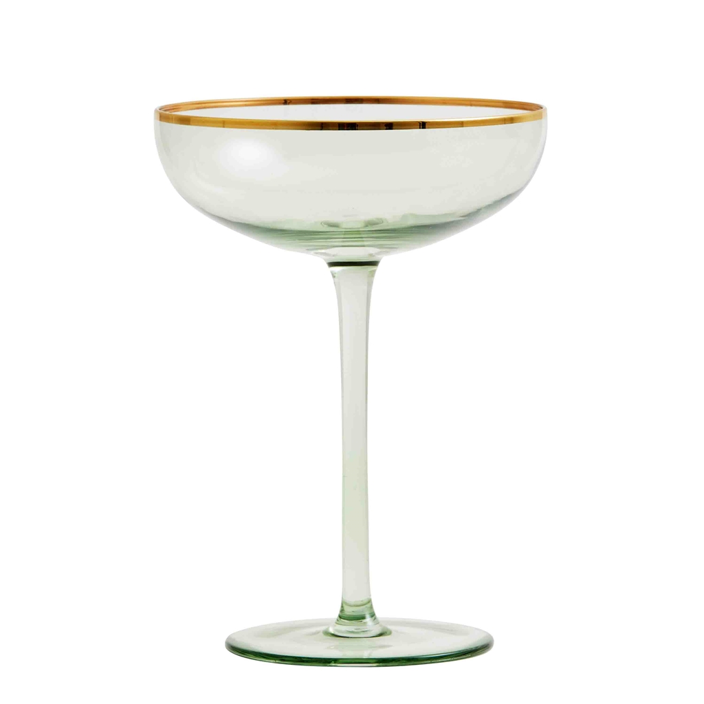 Verre a champagne vert