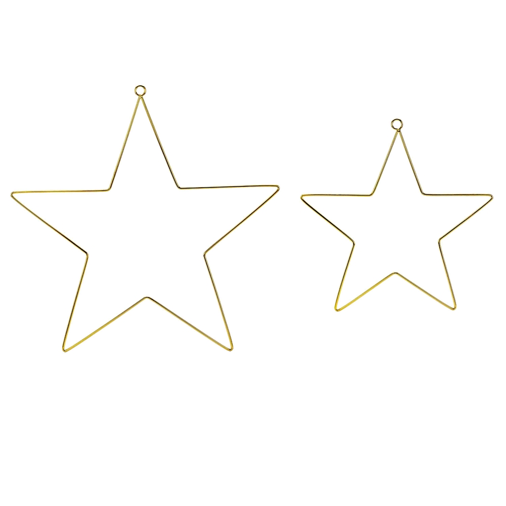 Set d'étoiles dorées a suspendre 2 pieces