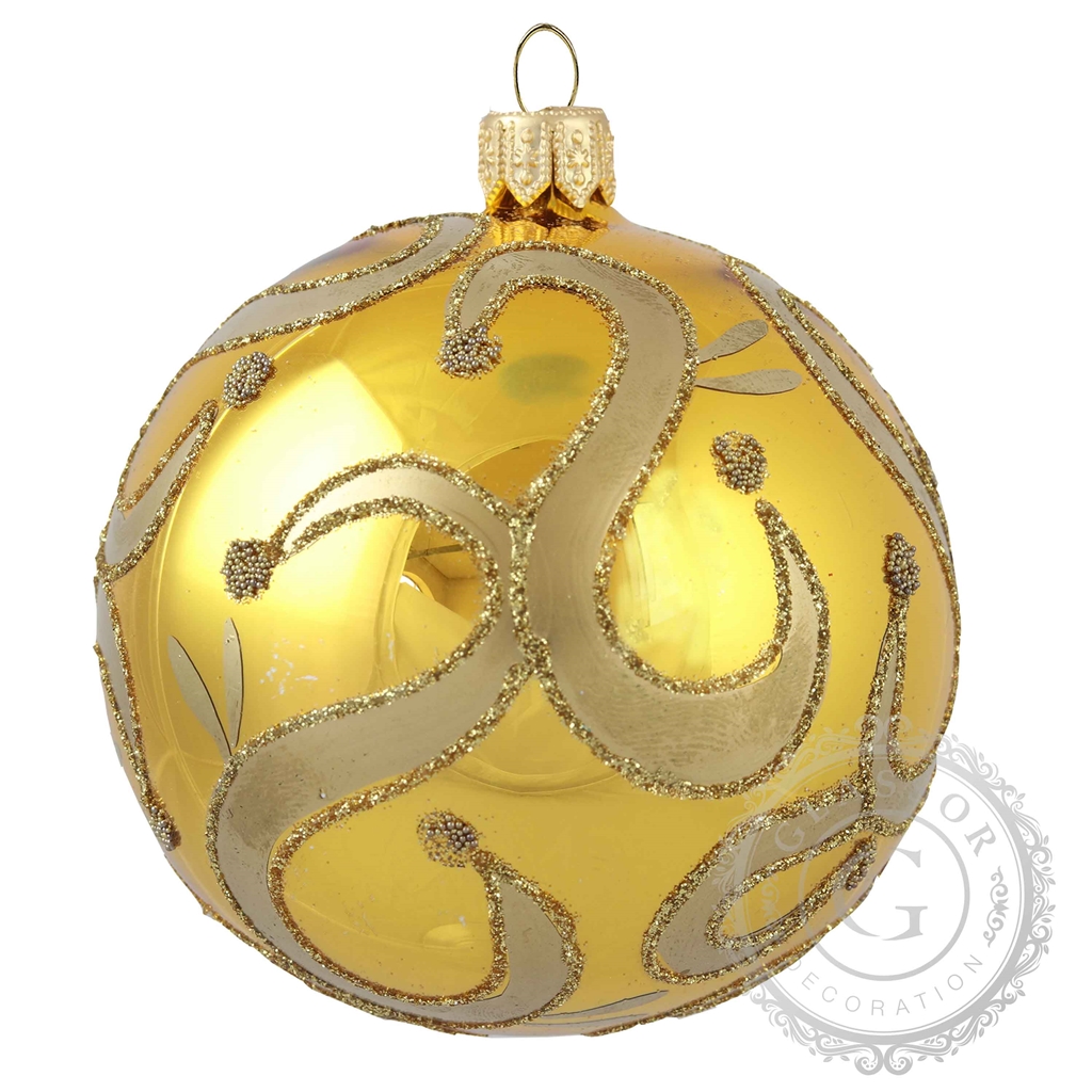 Ampoule de Noël en verre dorée