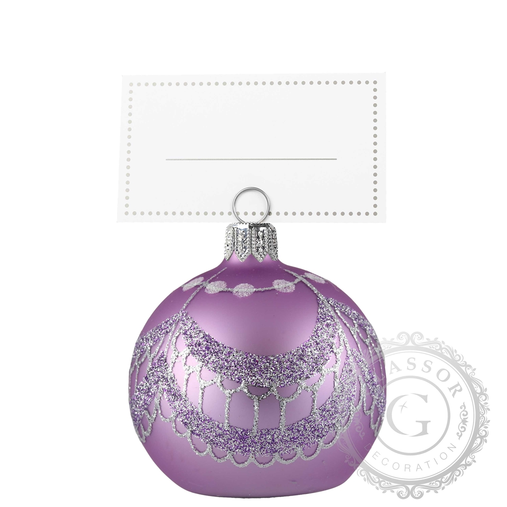 Boule de Noël en verre violette pour la table
