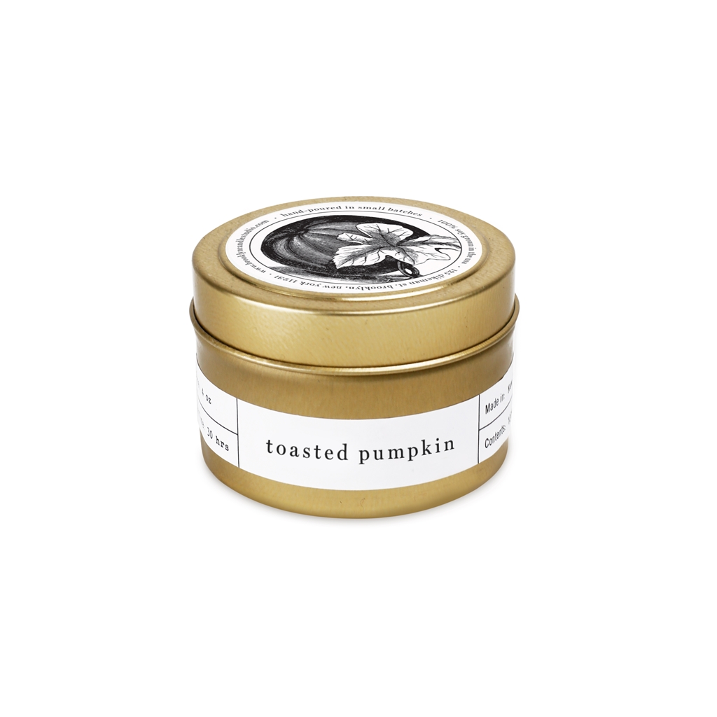 Bougie parfumée en boîte de conserve dorée Toasted Pumpkin