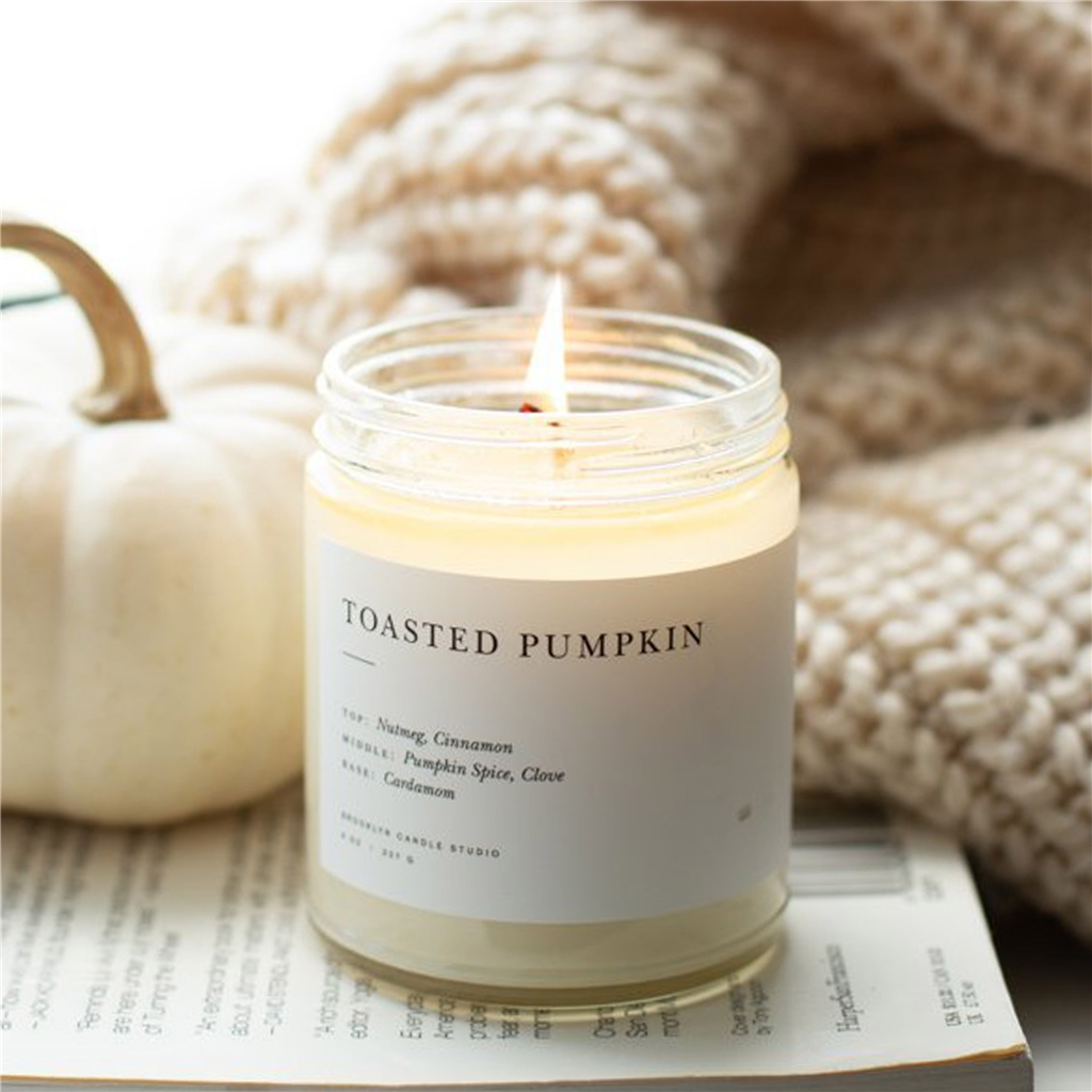 Bougie parfumée dans un bocal en verre Toasted Pumpkin