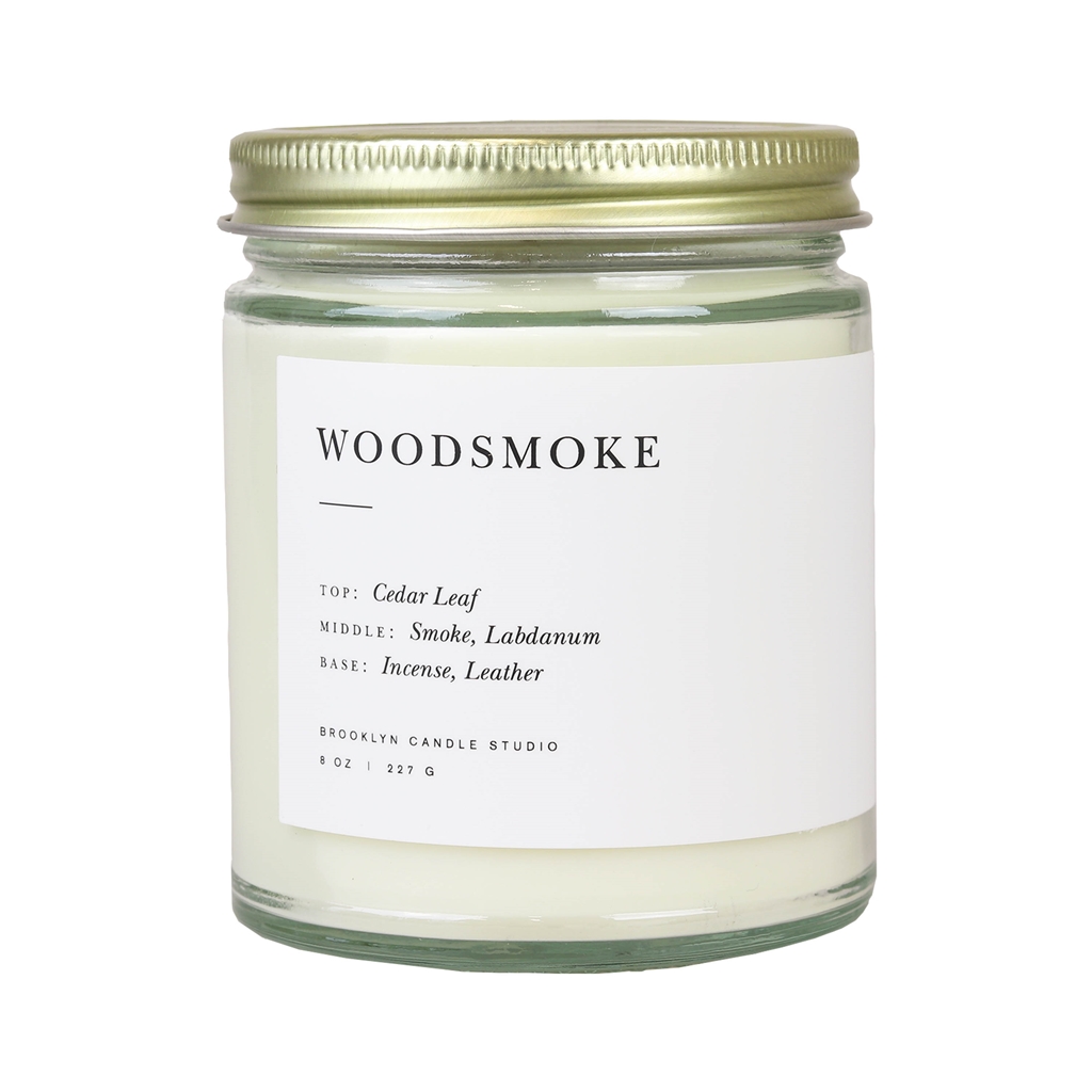 Bougie parfumée dans un bocal en verre Woodsmoke