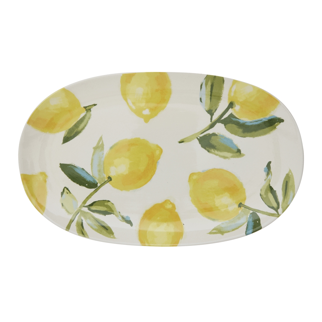 Assiette de service motif citron