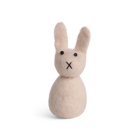 Petit lapin en feutre blanc