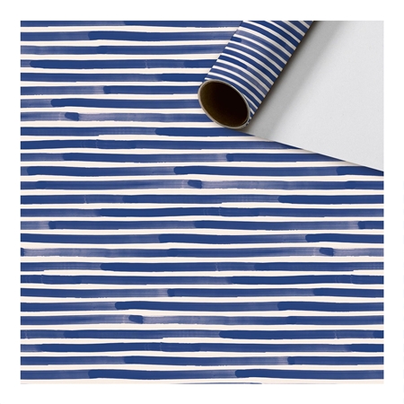 Papier cadeau rayures bleues