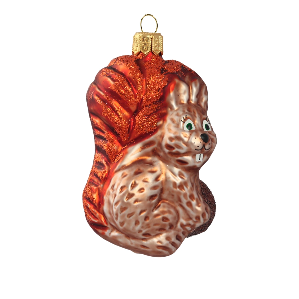 Figurine de Noël écureuil en verre